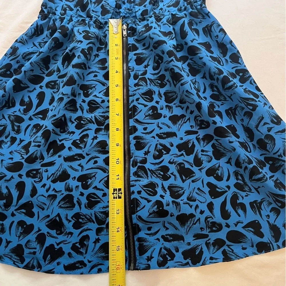 Reformed Urban Outfitters Mini Dress Sleeveless Blue Black Hearts Cutout Small